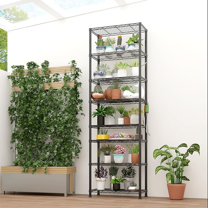 8 Tier Storage Racks Shelving, Heavy Steel Pantry Shelves, Adjustable Wire - Image 9