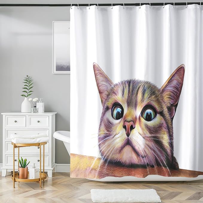 Bohemian Shower Curtain, Boho Floral Print Water Repellent Polyester Fabric - Image 3