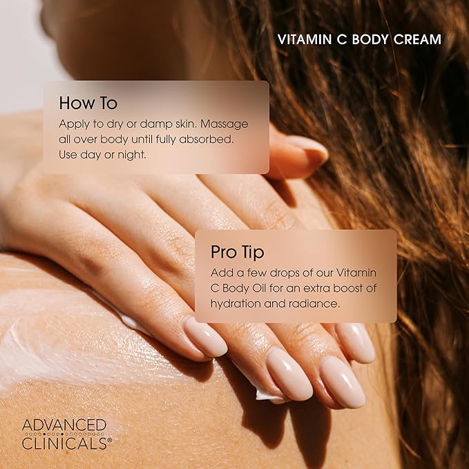 Advanced Clinicals Vitamin C Cream Visibly Brightening Body Lotion | Vitamin C - Image 4