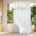 Gibelle Long Shower Curtain 72x80, Waffle Weave Bathroom Shower Curtain by Gibelle