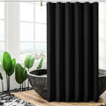 Gibelle Black Shower Curtain, 3D Embossed Textured Herringbone Fabric Shower by Gibelle