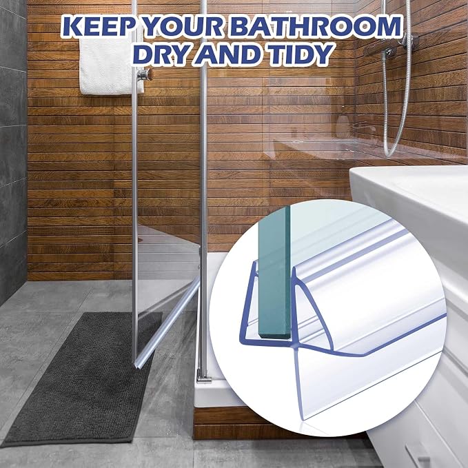 Frienda 2 Pcs Shower Door Bottom Seal 3/16" x 36'' Clear PVC Glass Door Sweep - Image 6