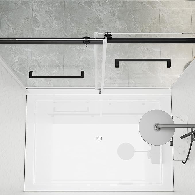 DELAVIN 56"-60"W x 75"H Frameless Shower Door, Double Sliding Shower Door - Image 9