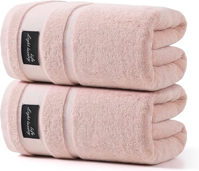 REDKISS 2 Pack Large Bath Towels Set, 100% Cotton, 31x63 in, Heavyweight 760G by REDKISSOnline