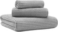 New Microfiber Waffle Bath Towels, 3 Pieces, Fast Drying, Lint Free, Includes by Unknown