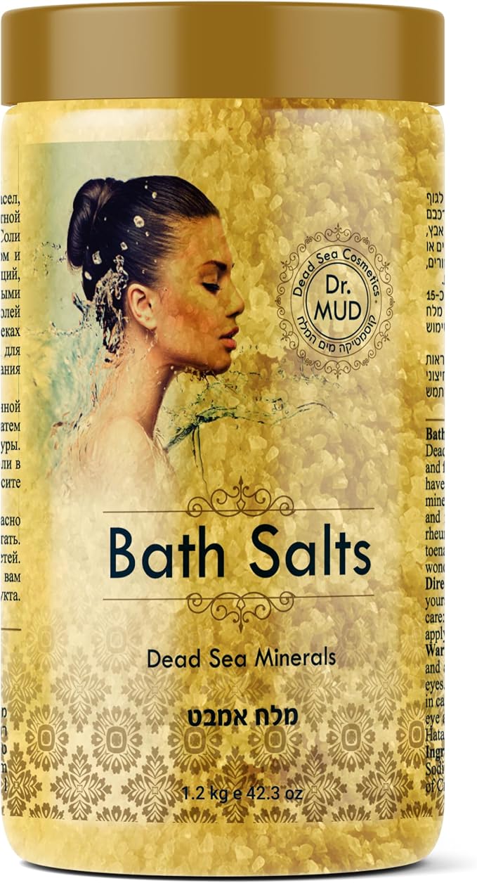 Natural Dead Sea Salt 100% Mineral-Rich Bath Soak, More Minerals Than Epsom Salt by DrMuddeadseacosmetics