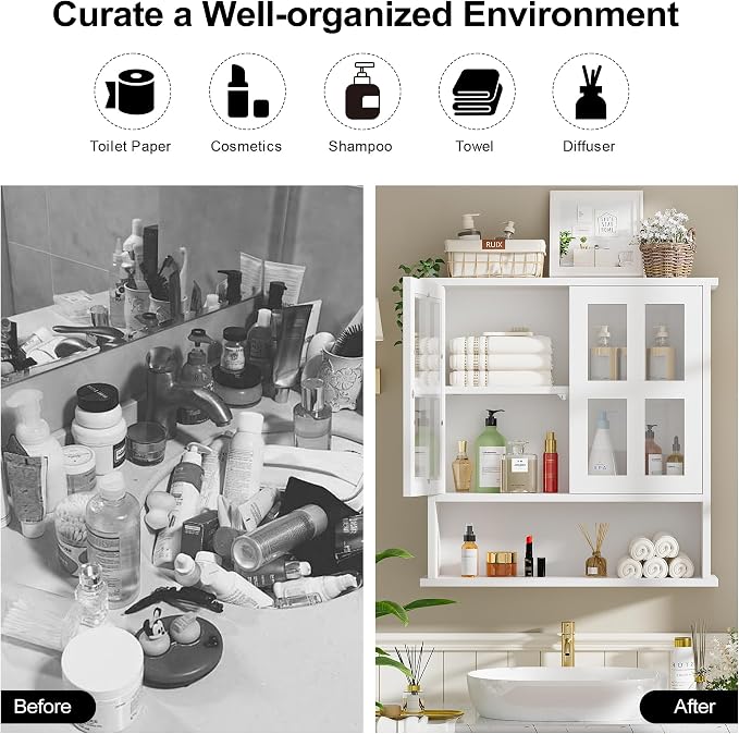 Modern Hanging Bathroom Cabinet, Sturdy Wooden Medicine Cabinet - Image 5