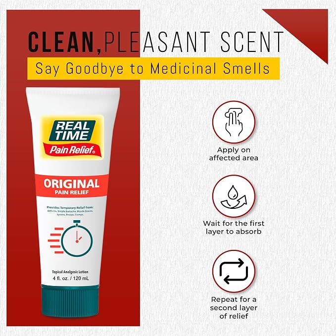 Real Time Pain Relief Cream 4oz Tube | 17 Natural Ingredients: 1.25% Menthol - Image 5