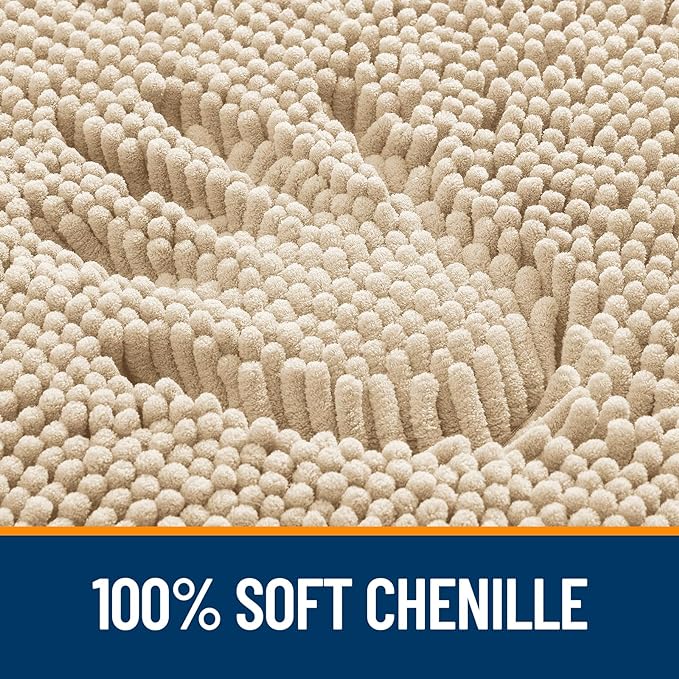 OLANLY Bathroom Rugs 50x30, Extra Soft Absorbent Chenille Bath Rugs, Rubber - Image 3