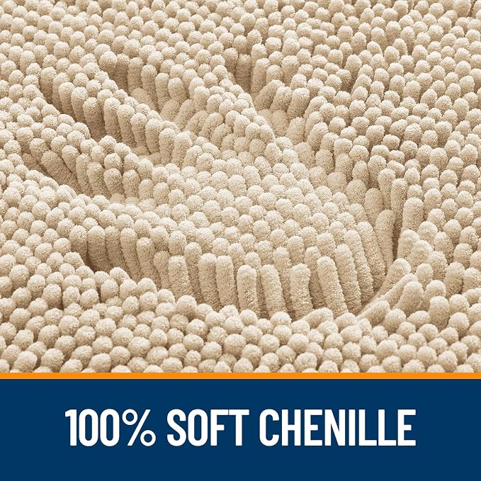 OLANLY Bathroom Rugs Sets 2 Piece, Soft Absorbent Chenille Bath Mats and - Image 2