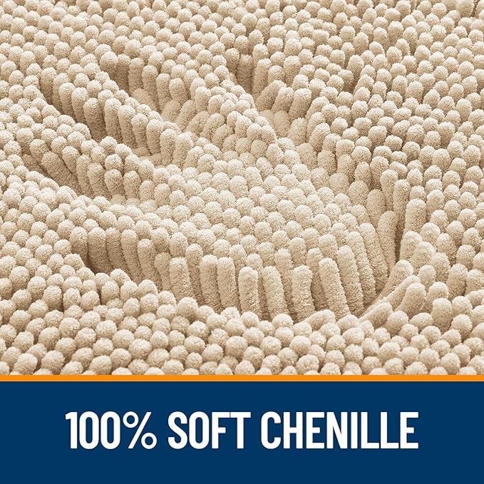 OLANLY Bathroom Rugs 70x24, Extra Soft Absorbent Chenille Bath Rugs, Rubber - Image 3
