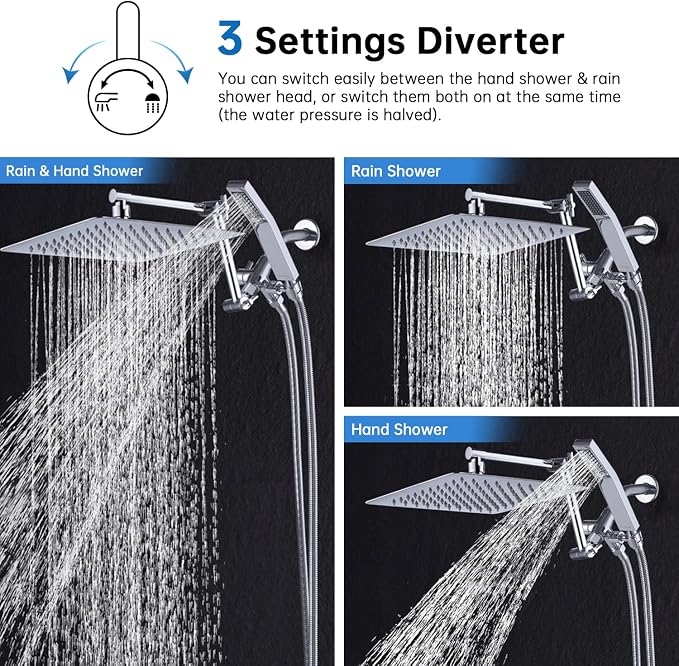 G-Promise All Metal 12 Inches Rainfall Shower Head - Image 9