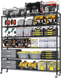 6 Tier Storage Racks Shelving, Heavy Steel Pantry Shelves, Adjustable Wire by Unknown
