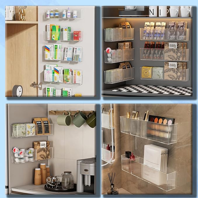 2 Pack Bathroom Makeup Organizer Wall Mount Clear Bathroom Organizers and - Image 6