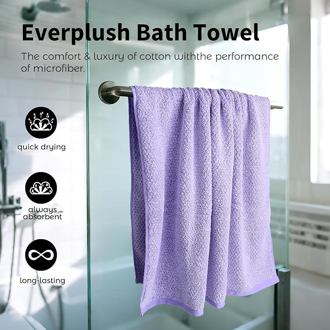 Everplush Diamond Collection Oversized Bath Towel – 1 Pieces, Super Soft & - Image 3