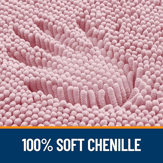 OLANLY Bathroom Rugs 24x16, Extra Soft Absorbent Chenille Bath Rugs, Rubber - Image 3