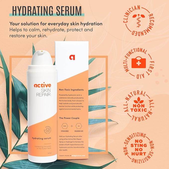 Active Skin Repair Face and Body Hydrating Serum, EWG Certified Hyaluronic Acid - Image 2