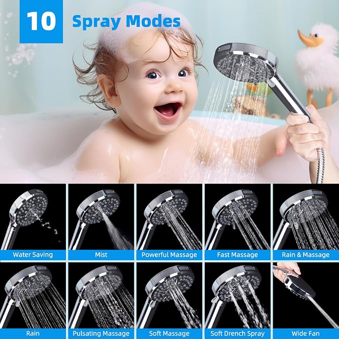Hibbent cUPC Certified High Pressure 13'' Dual Shower Head Combo - Image 5