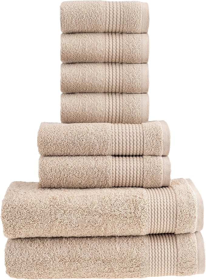 HALLEY Turkish Cotton Towels 2 Bath Towels 2 Hand Towels 4 Washcloths, Super by HALLEY-TurkishCottonTowels