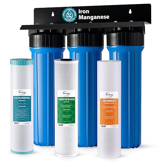 iSpring Whole House Water Filter System, and Odor, 3-Stage Iron Filter Whole by iSpring