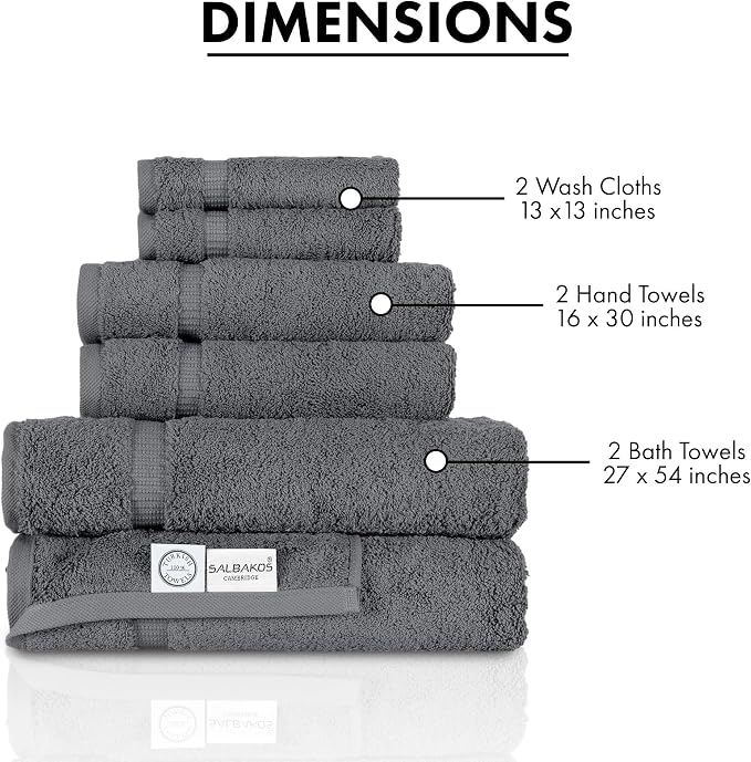 SALBAKOS 100% Turkish Cotton 6-Piece Towel Set | Heirloom Quality Hotel & Spa - Image 6