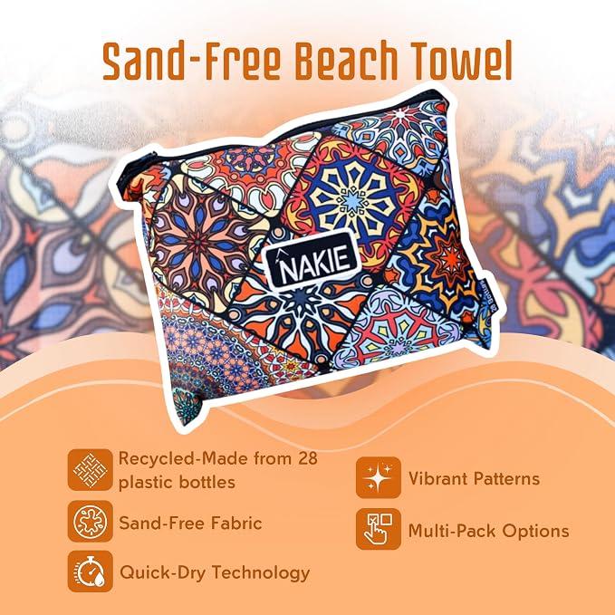 Nakie Sand Free Beach Towel, Quick Dry, Lightweight and Compact - Image 2