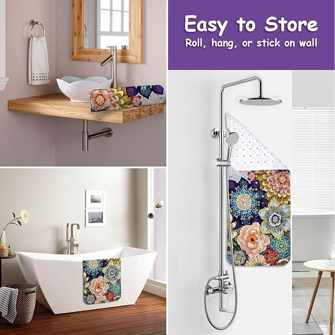 Bathtub Mat Non Slip, Bohemia Extra Long Bath tub Mat Shower Floor Mat - Image 4