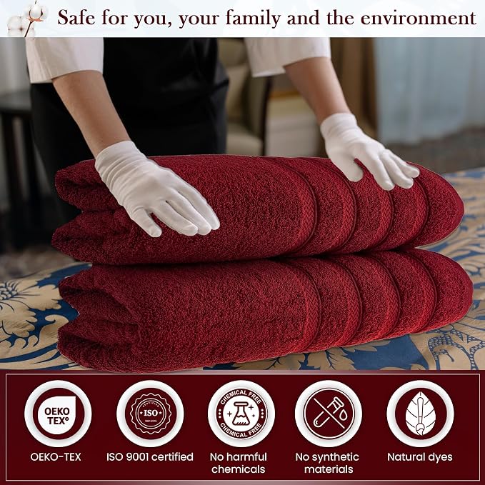 HALLEY Turkish 2 Pack Premium Bath Towels 650 GSM Highly Absorbent Super Soft - Image 7