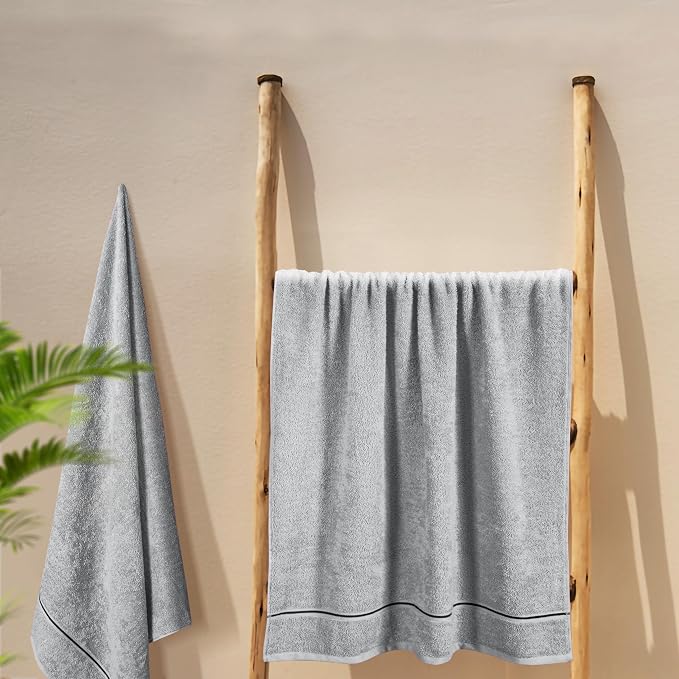MyOwn Cotton 2 Pack Oversized Bath Towel Set 28x55 inches, Large Bath Towels - Image 5