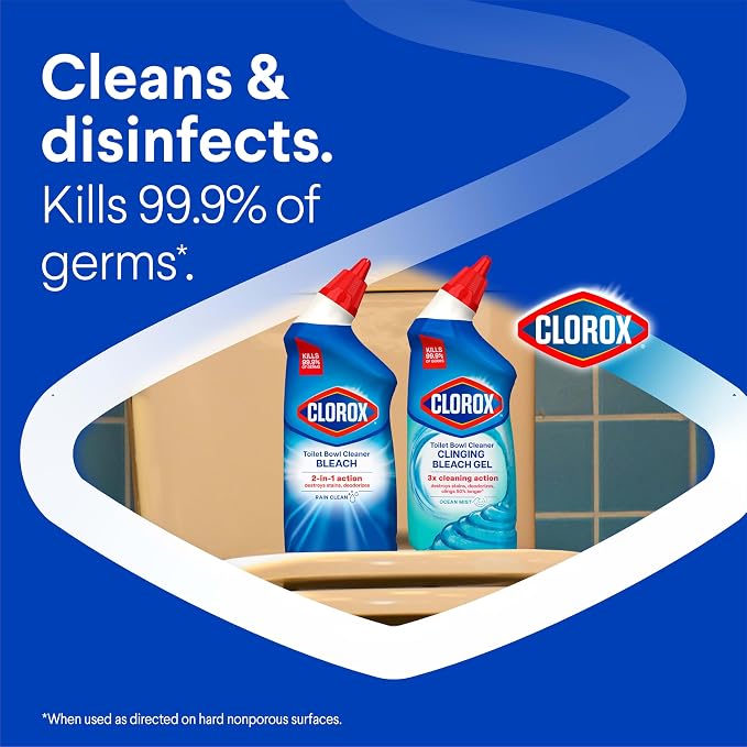 Clorox Toilet Bowl Cleaner Bleach, Rain Clean, 24 Fluid Ounces - Image 3