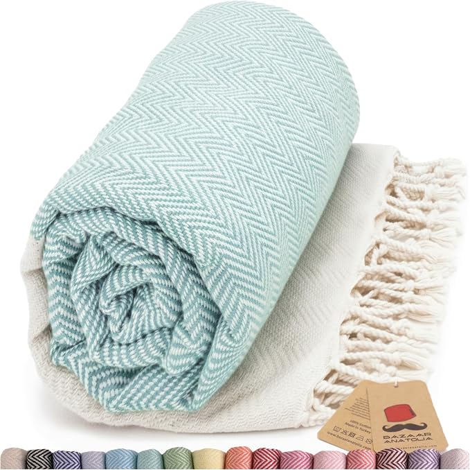 Bazaar Anatolia Turkish Beach Towel 100% Cotton Bath Towels 71x39 Quick Dry by BazaarAnatolia