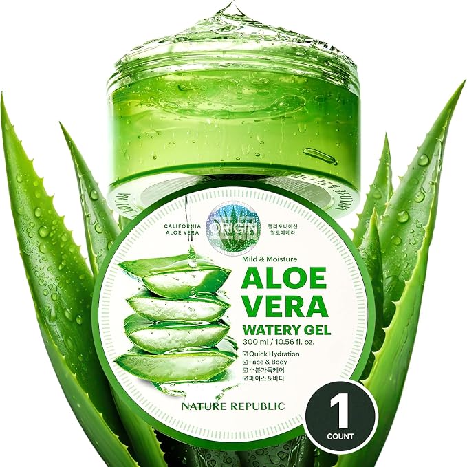 Nature Republic MILD & MOISTURE ALOE VERA WATERY GEL Quick Hydration & by NATUREREPUBLIC