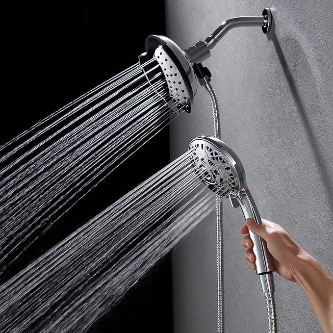 Shower Heads with Handheld Spray Combo: 7.2" Rain Shower Head & Handheld Shower by INAVAMZ