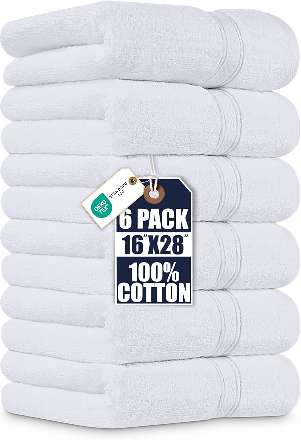 Utopia Towels 6 Pack Premium Hand Towels Set, 16 by 28 inches, 100% Ring Spun by UTOPIATOWELS