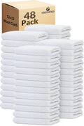 GOLD TEXTILES 48 Pack Economy White Washcloths Set by GOLDTEXTILES