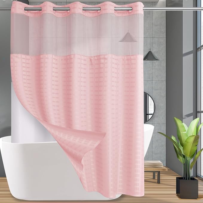 Extra Long No Hook Shower Curtain by ConboMio