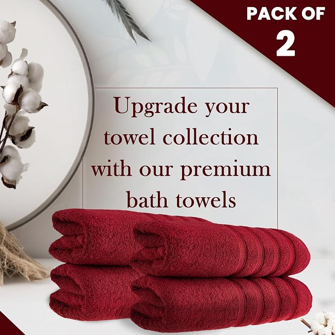 HALLEY Turkish 4 Pack Premium Bath Towels 650 GSM Highly Absorbent Super Soft - Image 4