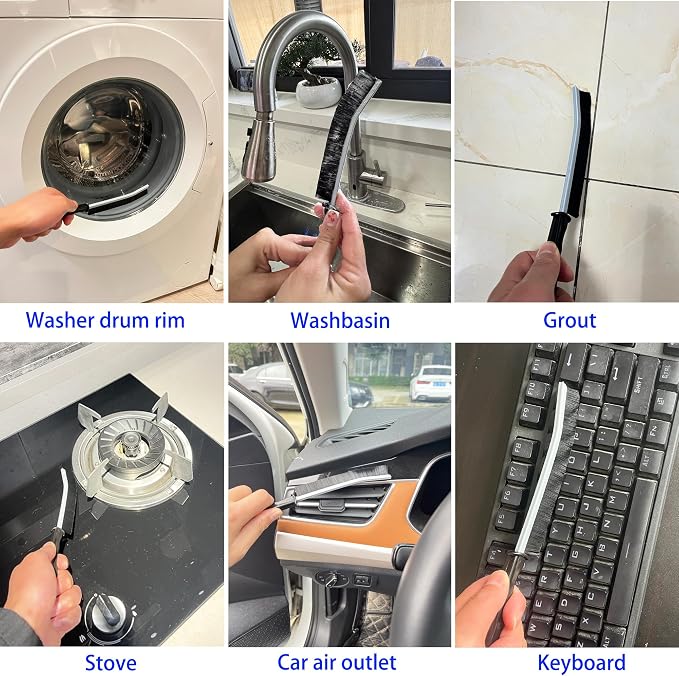 7 Pcs Hard Bristle Crevice Cleaning Brush Set - Image 3