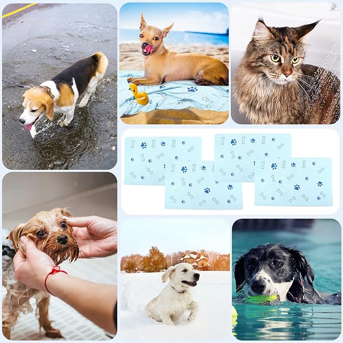 Chumia 4 Pcs Dog Towels for Drying Dog Puppy Bulk Microfiber Absorbent Paw - Image 6