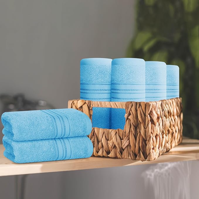 BOUTIQUO Ultra Soft Cotton Washcloths, Contains 12 Piece Face Cloths 12x12 inch - Image 3