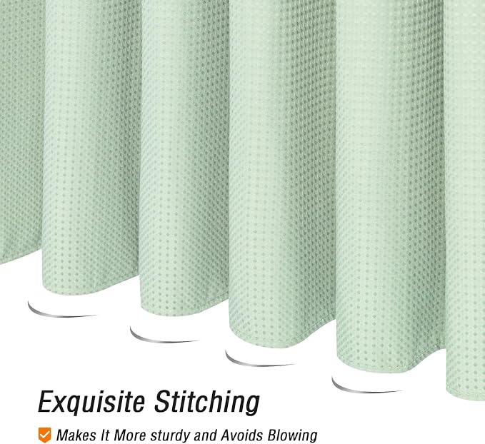 Gibelle Small Stall Shower Curtain 36 x 72, Narrow Half Waffle Weave Textured - Image 5