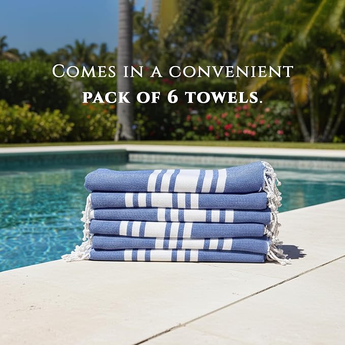 Turkish Cotton Beach Towel Pack of 6 & 1 Boho Tote Bag - Image 5