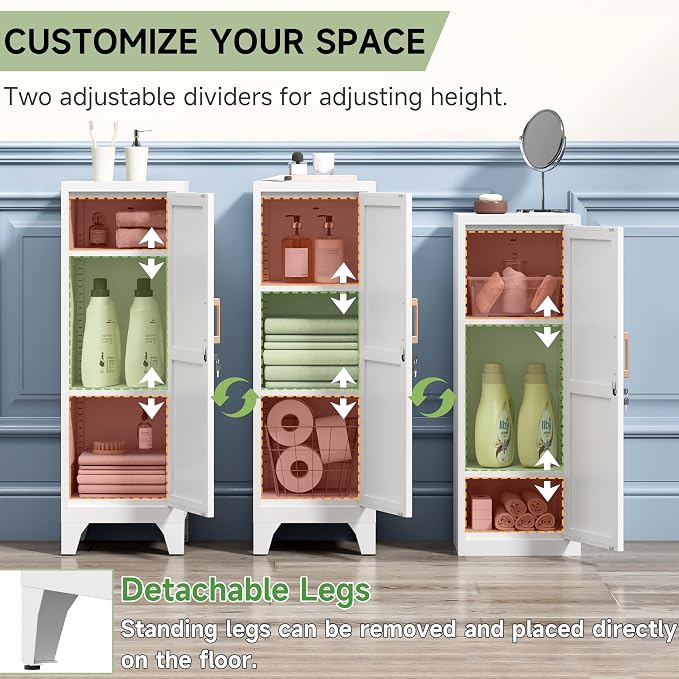 46" Tall Metal Pantry Cabinet, Kitchen Pantry Storage Cabinets - Image 4