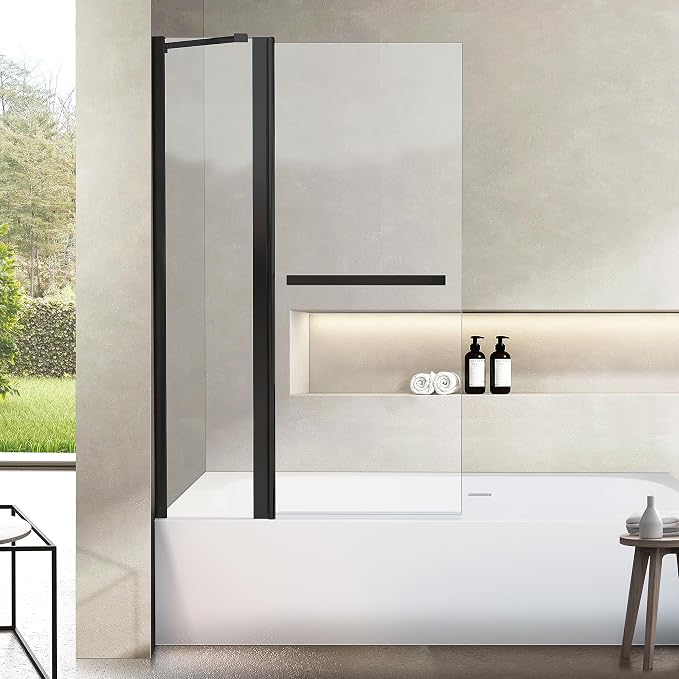 Bathroom Pivot Tub Glass Door 36" W*55" H, Folding Bathtub Shower Door Screen by ExpertofShowerGlassDoor