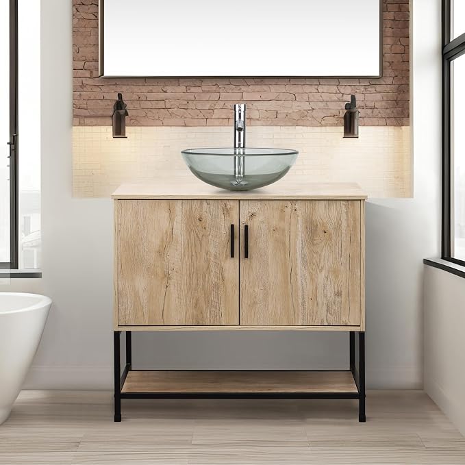 UEV Rustic Oak 36" Bathroom Vanity by YourHomeExcellentVendor