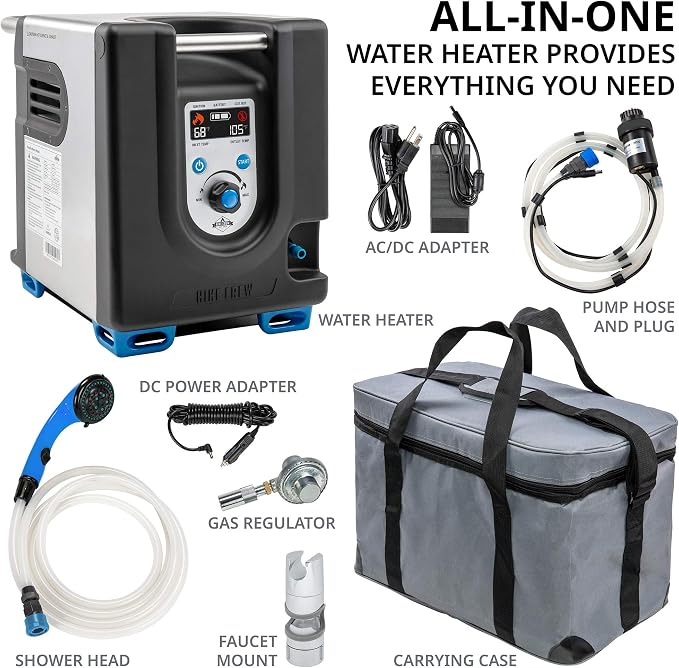 Hike Crew Portable Propane Water Heater & Shower Pump w/Built-in Battery | - Image 3