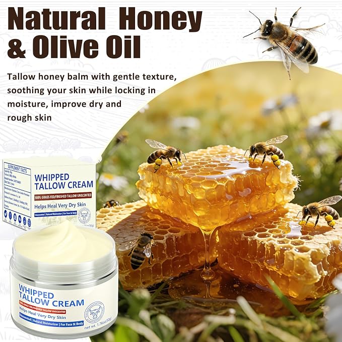 Beef Tallow for Skin, Natural Beef Tallow for Face, 100% Organic Grass Fed - Image 3