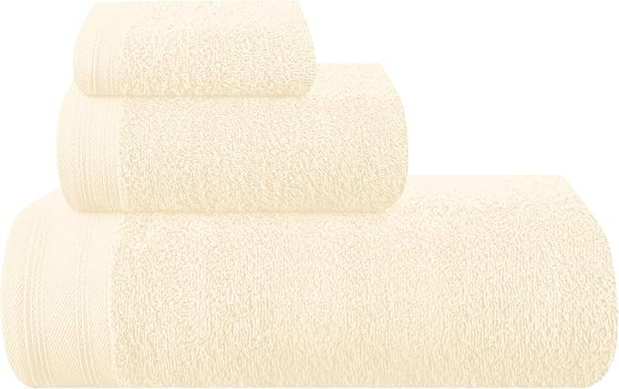 Ultra Soft 3 Pack Cotton Towel Set, Contains a Bath Towels 28x55 inch, a Hand by Unknown