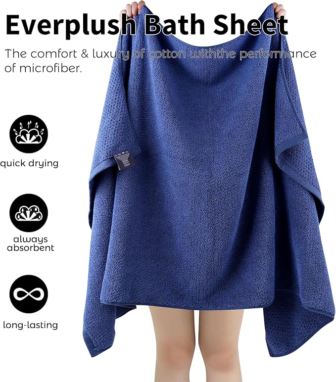 Everplush Diamond Collection Extra Large Bath Sheet Towel – 1 Pieces, Super - Image 5