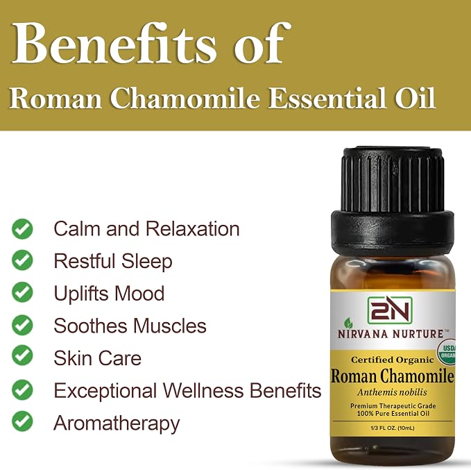 Roman Chamomile Essential Oil USDA Certified Organic, 100% Pure Natural Premium - Image 3